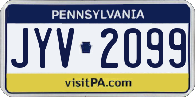PA license plate JYV2099