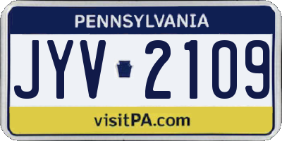 PA license plate JYV2109