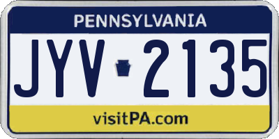 PA license plate JYV2135