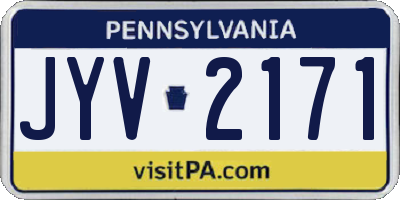 PA license plate JYV2171