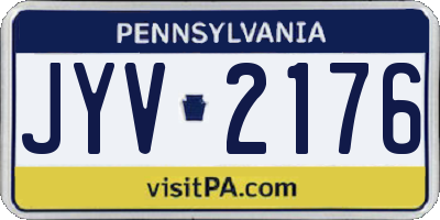 PA license plate JYV2176