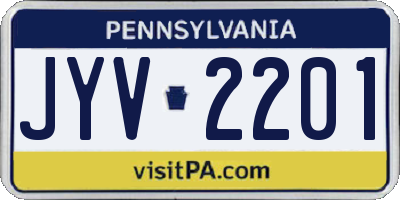 PA license plate JYV2201