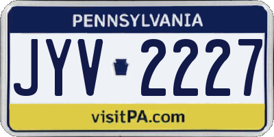 PA license plate JYV2227