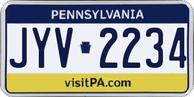PA license plate JYV2234