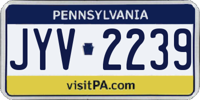 PA license plate JYV2239