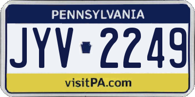 PA license plate JYV2249