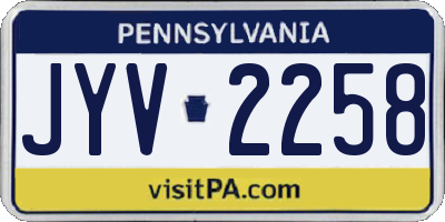 PA license plate JYV2258