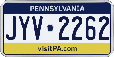PA license plate JYV2262