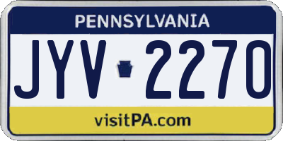 PA license plate JYV2270