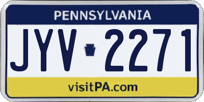 PA license plate JYV2271