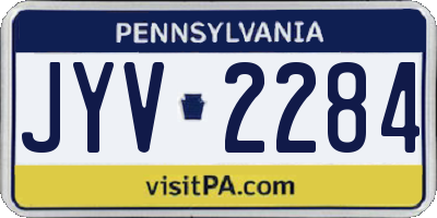 PA license plate JYV2284