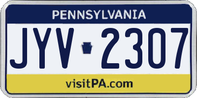PA license plate JYV2307