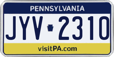 PA license plate JYV2310