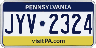 PA license plate JYV2324