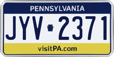 PA license plate JYV2371