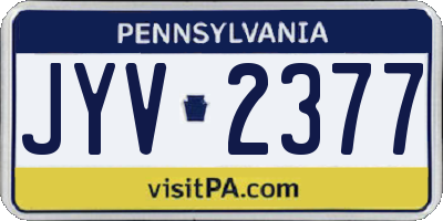 PA license plate JYV2377