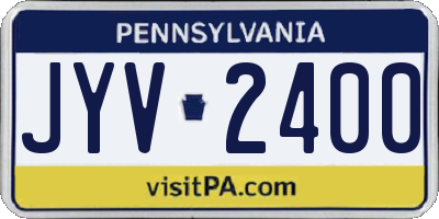 PA license plate JYV2400
