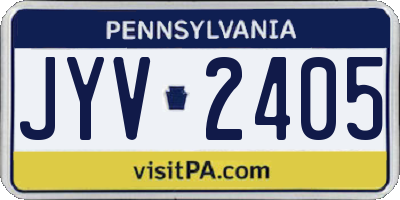 PA license plate JYV2405