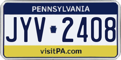 PA license plate JYV2408