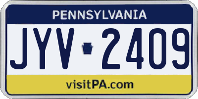 PA license plate JYV2409