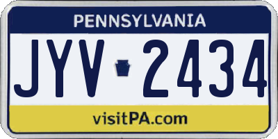 PA license plate JYV2434