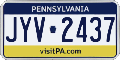 PA license plate JYV2437