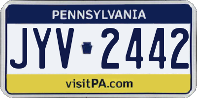 PA license plate JYV2442