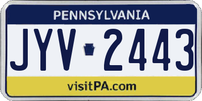 PA license plate JYV2443