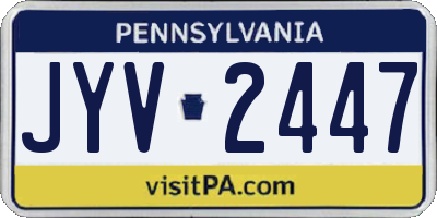 PA license plate JYV2447
