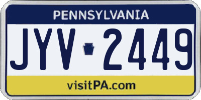 PA license plate JYV2449