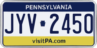 PA license plate JYV2450