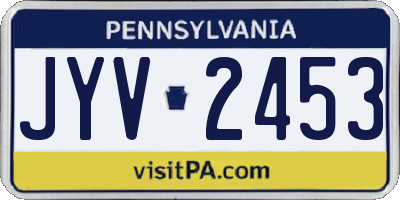 PA license plate JYV2453