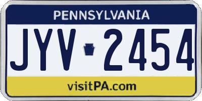 PA license plate JYV2454