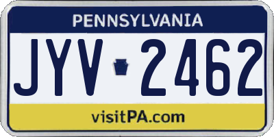 PA license plate JYV2462