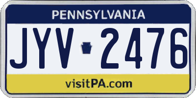 PA license plate JYV2476