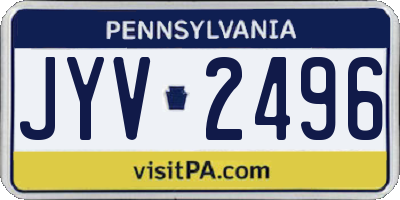 PA license plate JYV2496