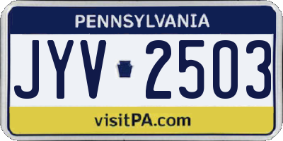 PA license plate JYV2503