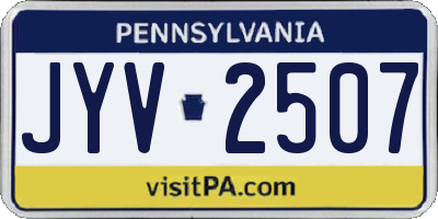 PA license plate JYV2507