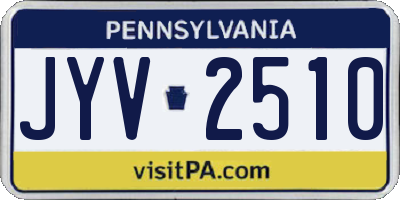 PA license plate JYV2510