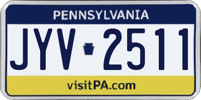 PA license plate JYV2511