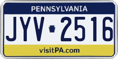 PA license plate JYV2516