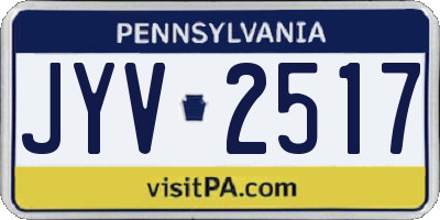 PA license plate JYV2517