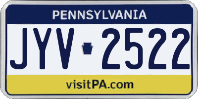 PA license plate JYV2522