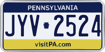 PA license plate JYV2524