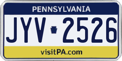 PA license plate JYV2526