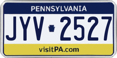 PA license plate JYV2527