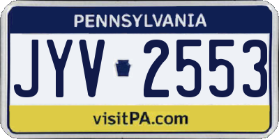 PA license plate JYV2553