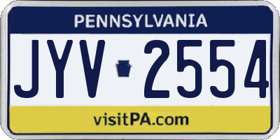 PA license plate JYV2554