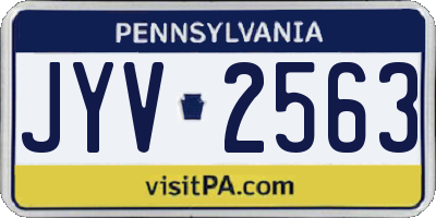 PA license plate JYV2563