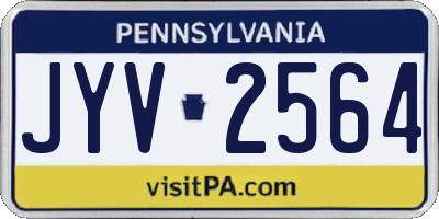 PA license plate JYV2564